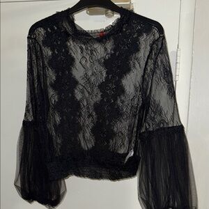 Speechless Elegant Black Lace Blouse